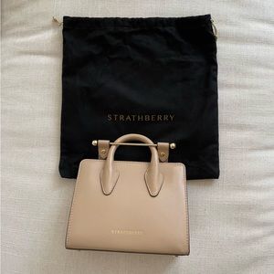 The Strathberry Nano Tote in Taupe